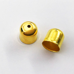 送料無料　カツラ　ゴールド　30個　10x10　カン無し　エンドパーツ　留め具　紐留め　金具　AP0968 2枚目の画像