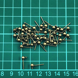 送料無料　ピアス　パーツ　セット　金古美　40個　4mm　丸玉　カン付き　アクセサリー　パーツ　金具　AP0996 7枚目の画像