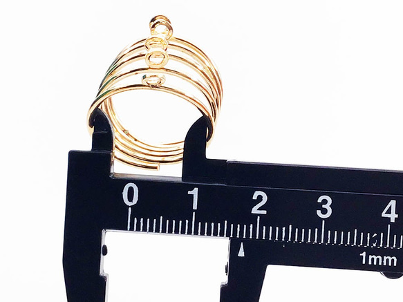 送料無料　リングパーツ 指輪 ゴールド 20個 5連カン付き B品 ハンドメイドパーツ 金具 アクセサリー　AP1021 4枚目の画像