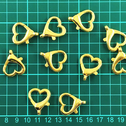送料無料 カニカン ハート 大 22x26 ゴールド 金具 留め具