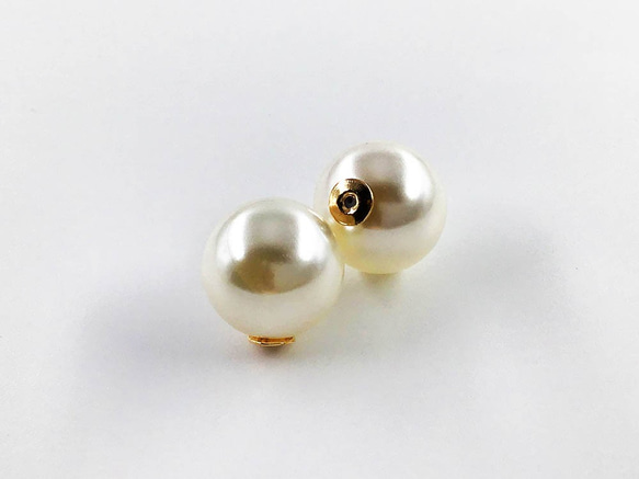 送料無料　パールキャッチ　プラ　14mm　20個　ホワイト　ピアスキャッチ　ピアス金具　アクセサリー　AP1074 2枚目の画像