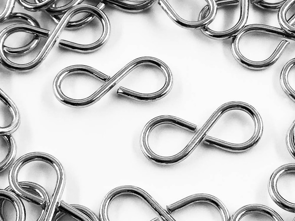 キーホルダーパーツ 送料無料 キーホルダー金具 8の字 シルバー 17x7 キーホルダーパーツ