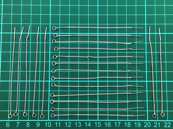 送料無料　ピアス　パーツ　チェーン　シルバー　20本　全長約90mm　アメリカンピアスタイプ　ピアスパーツ　AP1132 6枚目の画像