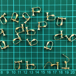 送料無料　イヤリング　パーツ　ゴールド　KC金　丸皿　4mm平皿ネジバネ式　カン無し　イヤリング　金具　AP1230 7枚目の画像