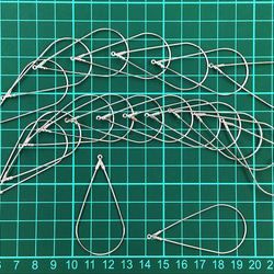 送料無料　フープ　金具　しずく　シルバー　カン付き　20個　雫　フープピアスパーツ　イヤリング　AP1256 9枚目の画像