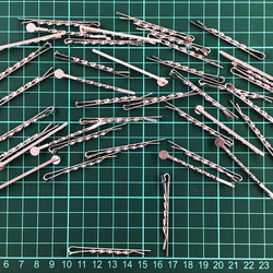 送料無料　ヘアピン　パーツ　40個　6mm平台座付き　スパイラル型　54mm　シンプル　シルバー　アクセサリAP1288 8枚目の画像