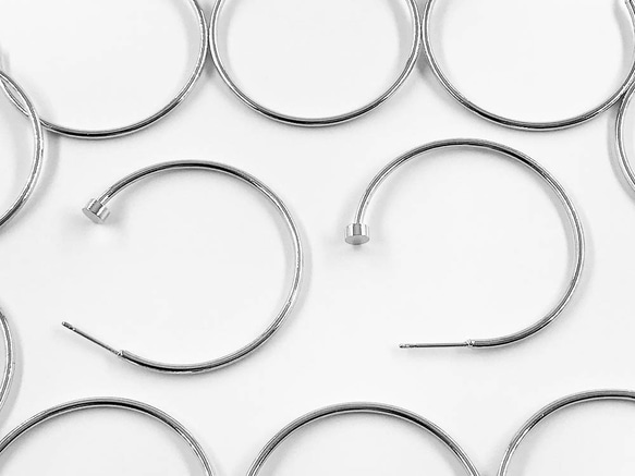 送料無料 フープ ピアス パーツ シルバー 台座付き 20個 アクセサリー