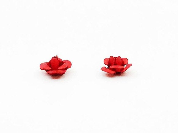 送料無料　アルミ薔薇　小さめ　レッド　7mm　100個　ハンドメイド　アクセサリーパーツ　AP1361 3枚目の画像