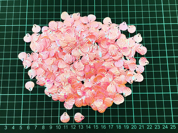 送料無料　スパンコール　シェル　500個　ピンク　貝　ネイルパーツ　手芸用　アクセサリー　ハンドメイド　AP1375 6枚目の画像