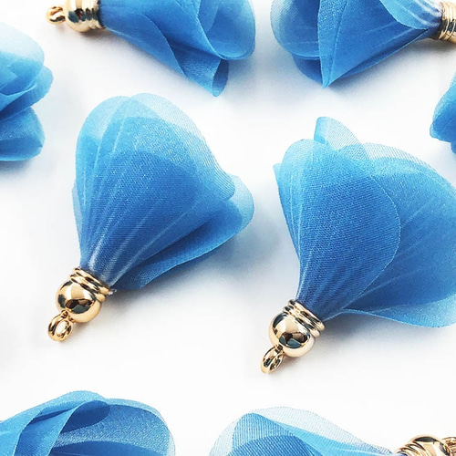 送料無料 タッセルパーツ フラワータッセル ふわふわ感抑えめ 10個  