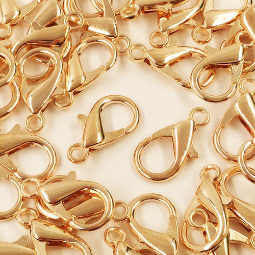 送料無料 カニカン 留め金具 大きめ 全長約21mm 40個 ゴールド KC金