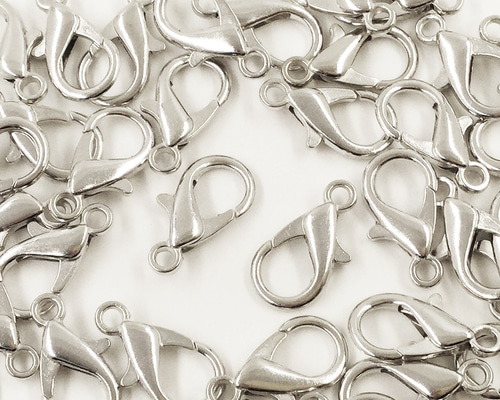 シルバーハンドメイドアクセサリー専用 送料無料 カニカン シルバー 全長約21mm 40個 留め金具 留め具