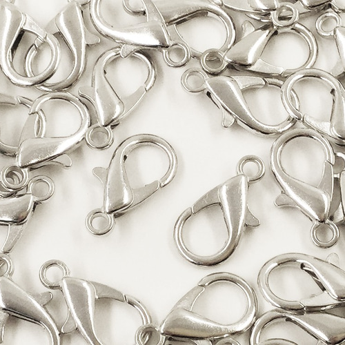 送料無料 カニカン シルバー 全長約21mm 40個 留め金具 留め具