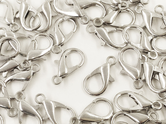 送料無料 カニカン シルバー 全長約21mm 40個 留め金具 留め具