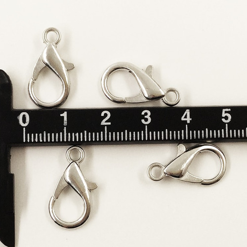 送料無料 カニカン シルバー 全長約21mm 40個 留め金具 留め具