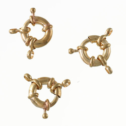 送料無料　引き輪　大きめ　ダブルカン付き（可動式）　10個　ゴールド　KC金　アクセサリーパーツ　AP1678 2枚目の画像