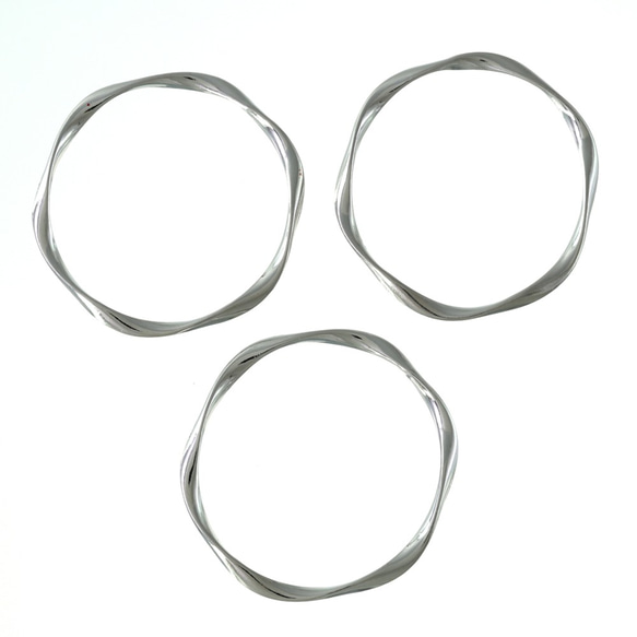 送料無料　ラウンドチャーム　大きめリング　40mm　ねじり　シルバー　10個　チャームパーツ　丸　フープ　AP1743 2枚目の画像