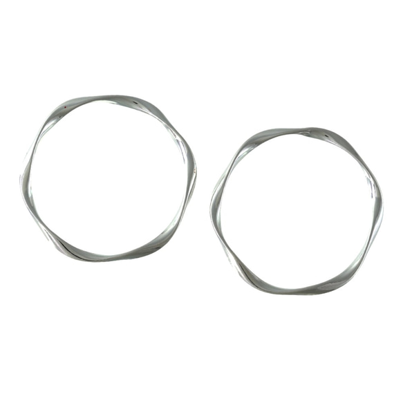 送料無料　ラウンドチャーム　大きめリング　40mm　ねじり　シルバー　10個　チャームパーツ　丸　フープ　AP1743 3枚目の画像
