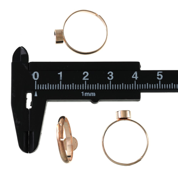 送料無料　リングパーツ　ゴールド　KC金　台座付き　内径5mm　指輪　リング幅調整可　20個　AP1801 4枚目の画像