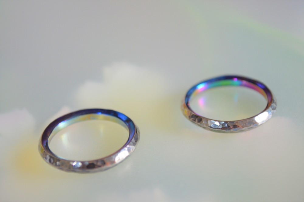 うーき様専用ページ～チタンリング「鎚目できらきら惑わせる・pentagon」13.5号と13号