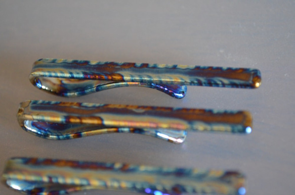 純チタン製ネクタイピン「ブルーフレイム・A～D」 5枚目の画像