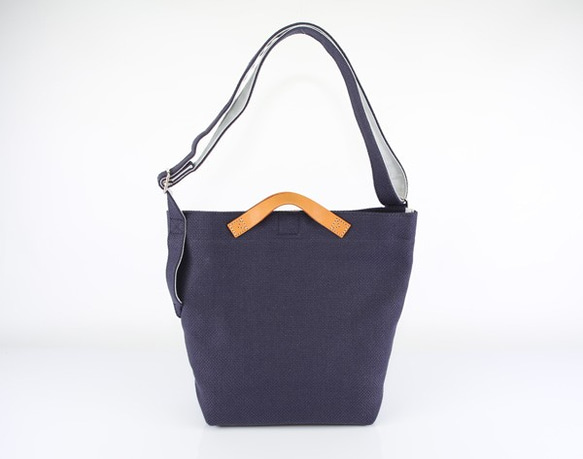 日本最古の帆布　松右衛門帆　combi  shoulder 　navy 1枚目の画像