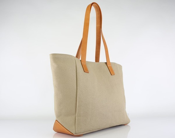 日本最古の帆布　松右衛門帆　Combi tote　yellow brown 2枚目の画像