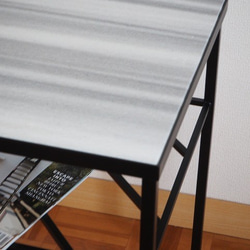 サイドテーブル（大理石）ストライプホワイト【受注制作】 4枚目の画像