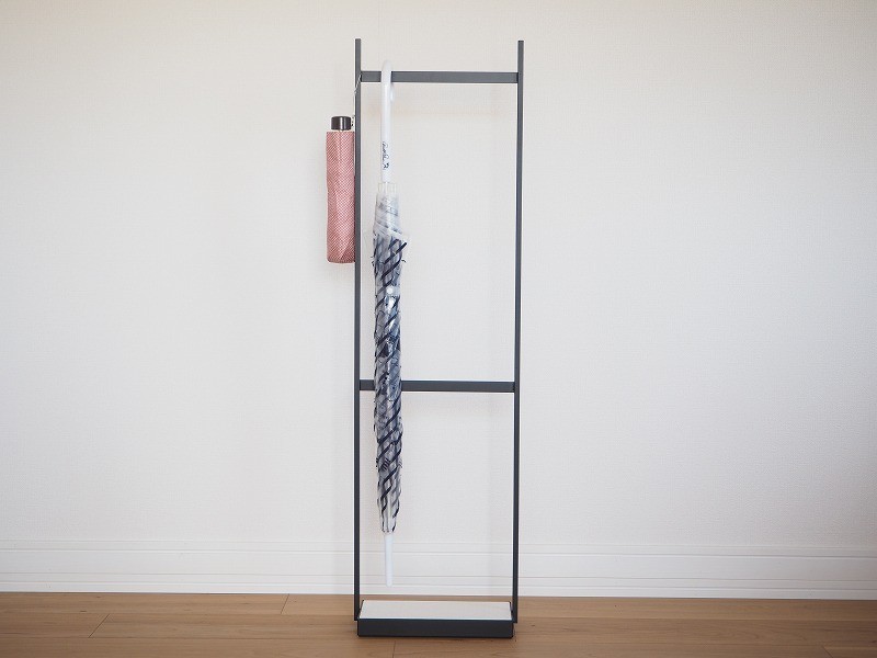 【コンパクトサイズ】umbrella stand(珪藻土)black,アイアン傘スタンド(黒)