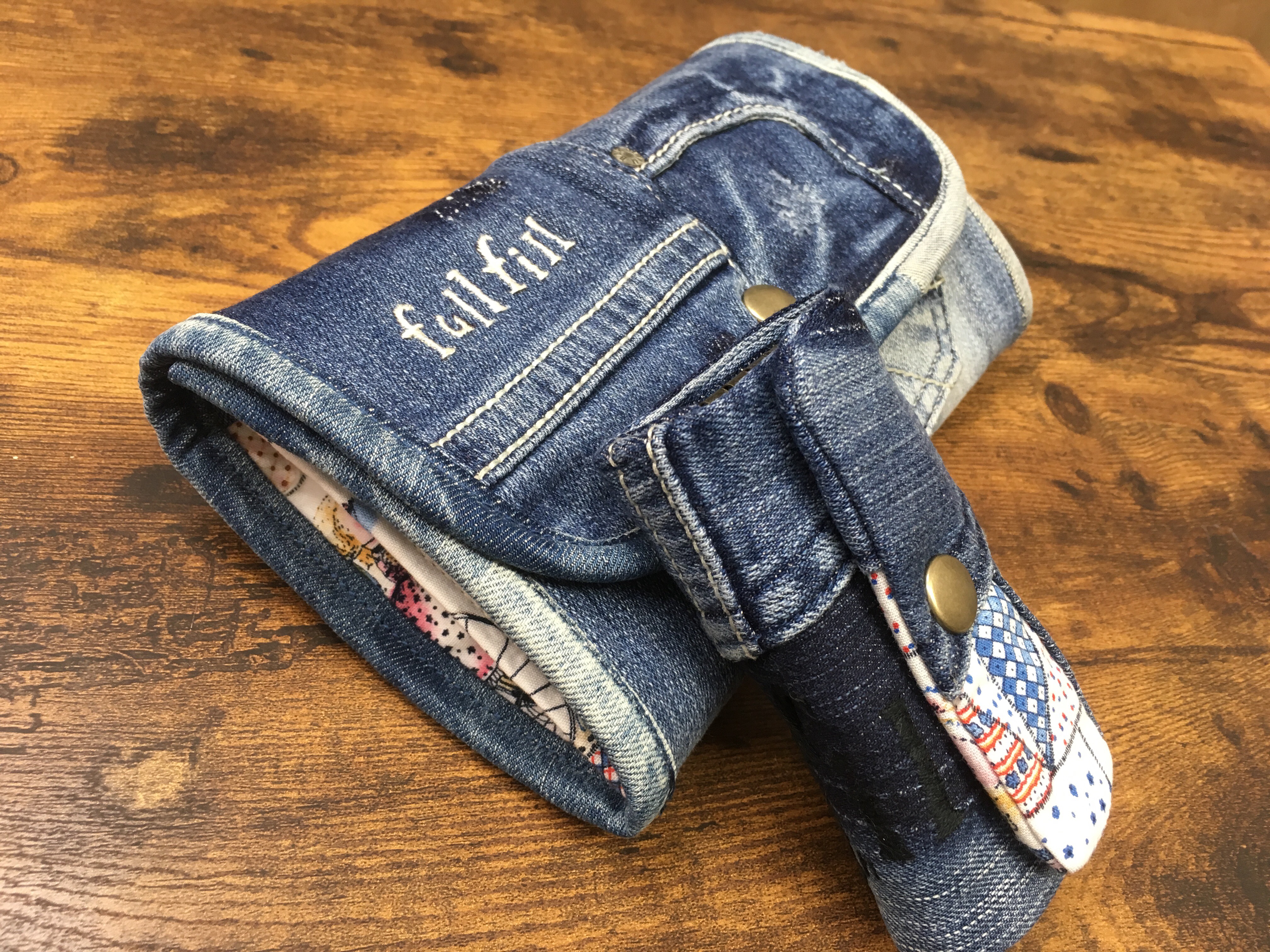 デニムリメイクバック　☆フリンジ×クマ 🌊🌊🌊 #湘南デニムストリート 【リメイクバッグ再入荷の