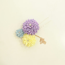 浴衣髪飾り『夏色の花と金魚』 3枚目の画像