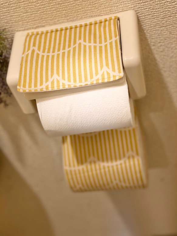 ストライプフリルイエロー☆トイレットペーパーホルダー♫ バス 