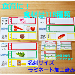 食育セット　食材あそびセット　(名刺サイズ） 食育に　料理に　栄養素の学習に 2枚目の画像