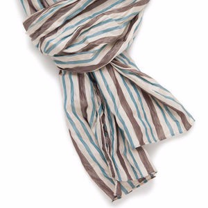 甲斐絹・スカーフ・太縞茶