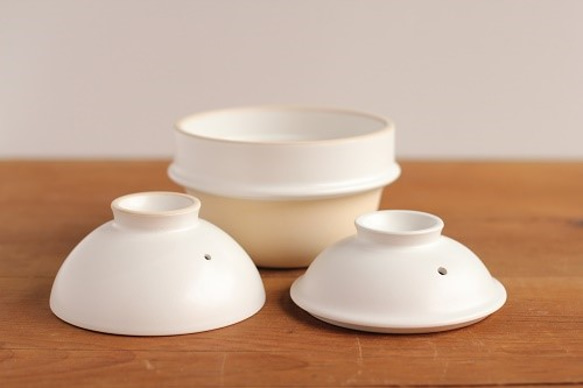 美味しいご飯が手軽に炊ける益子焼の一合土釜　kamacco（白） 8枚目の画像