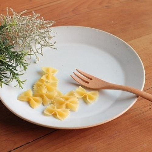 パスタやメインディッシュプレート 益子焼8寸平皿（白） 中皿 益子焼