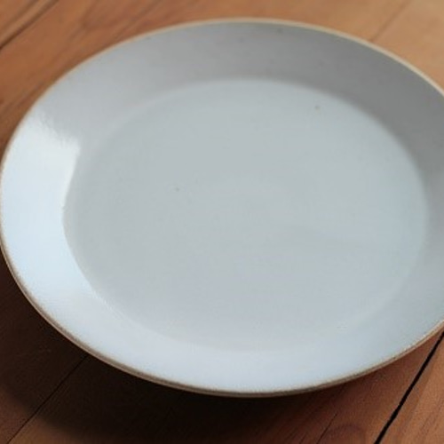 パスタやメインディッシュプレート 益子焼8寸平皿（白） 中皿 益子焼