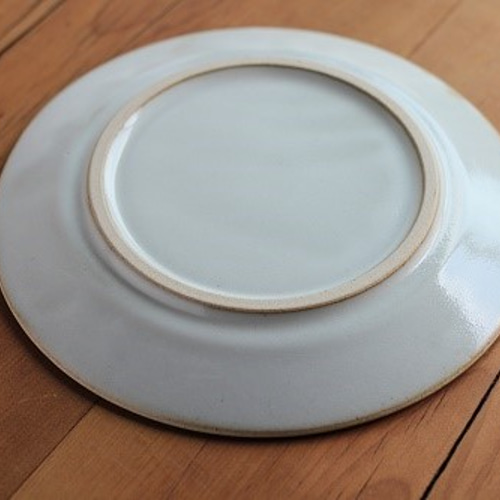パスタやメインディッシュプレート 益子焼8寸平皿（白） 中皿 益子焼