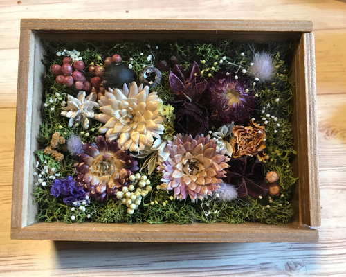 ウッドボックス ドライフラワーアレンジメント ドライフラワー SEVENTH
