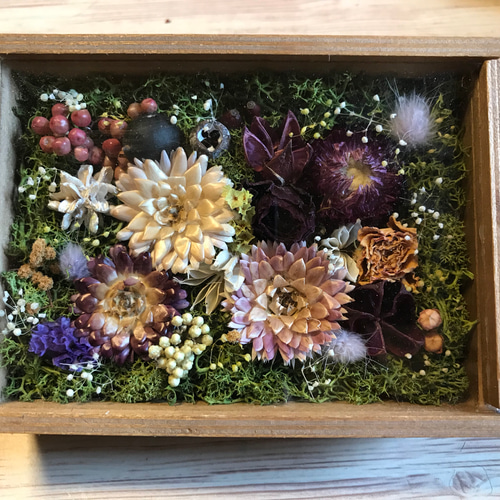 ウッドボックス ドライフラワーアレンジメント ドライフラワー SEVENTH