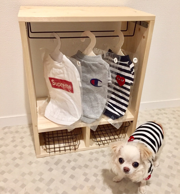 家族もニッコリ】ペット用クローゼット ver.2 ペット服・アクセサリー 