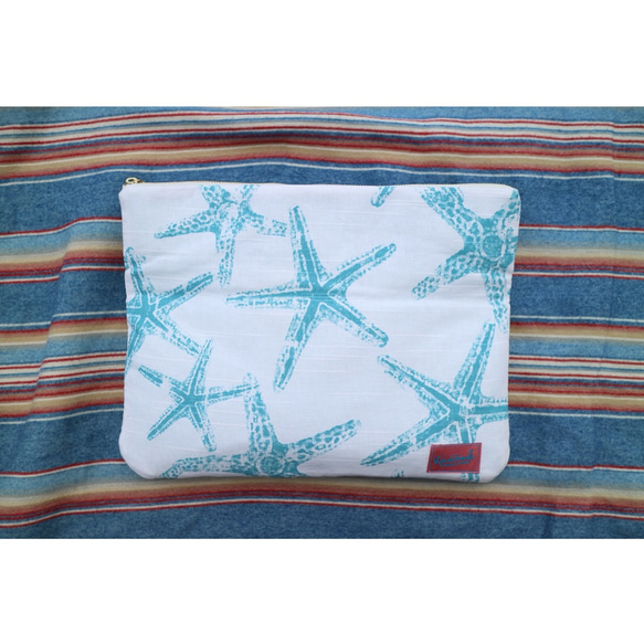 Zipper type clutchbag starfish/marine 3枚目の画像