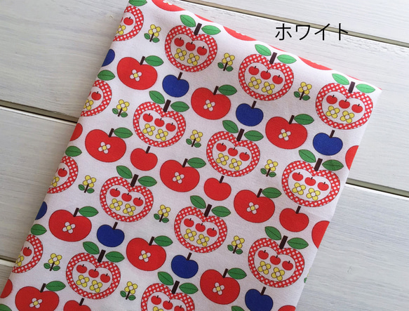 【予約販売】#74apple&apple　/生地　リンゴ　レトロ 2枚目の画像