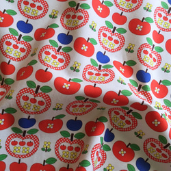 【予約販売】#74apple&apple　/生地　リンゴ　レトロ 7枚目の画像