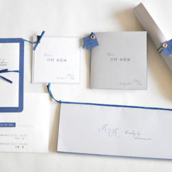 結婚式招待状（3セット）：紺糸 6枚目の画像