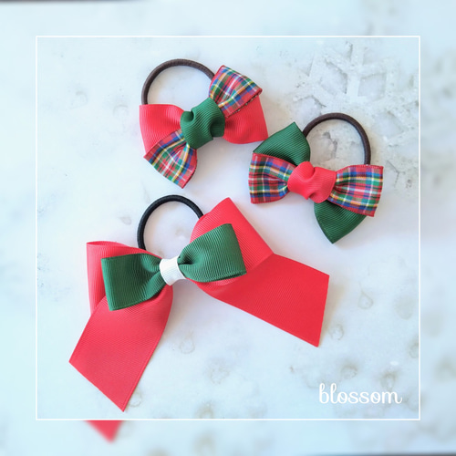 再販]XR(s) クリスマス リボン 3個セット ヘアーアクセサリー