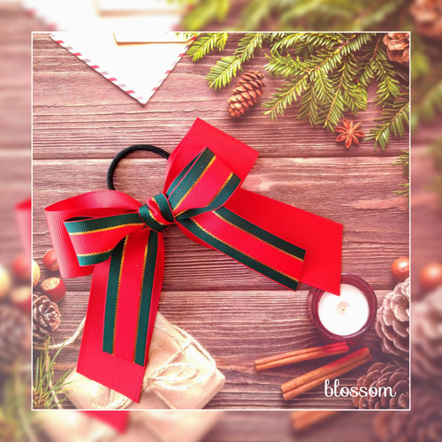 再販]XR(l) クリスマス リボン 3個セット ヘアーアクセサリー