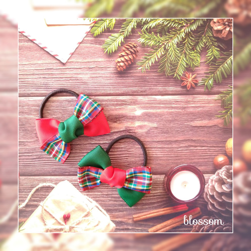 再販]XR(l) クリスマス リボン 3個セット ヘアーアクセサリー