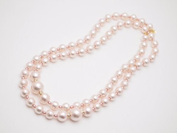 2way long necklace *Rose pink* 1枚目の画像