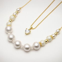 Twinkle heart Zirconia necklace＊white＊ 1枚目の画像